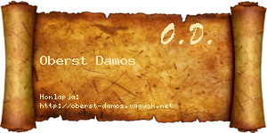 Oberst Damos névjegykártya